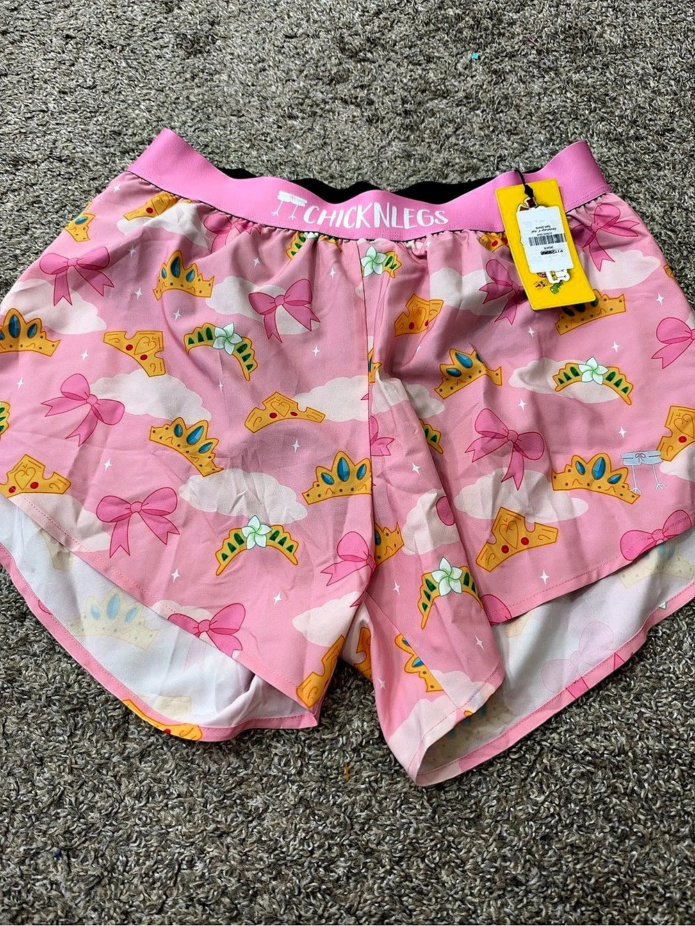 Chicknlegs Princess Tiara Printed Shorts Size XL NWT